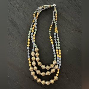 31 bits chunky multiple layer beaded handmade necklace